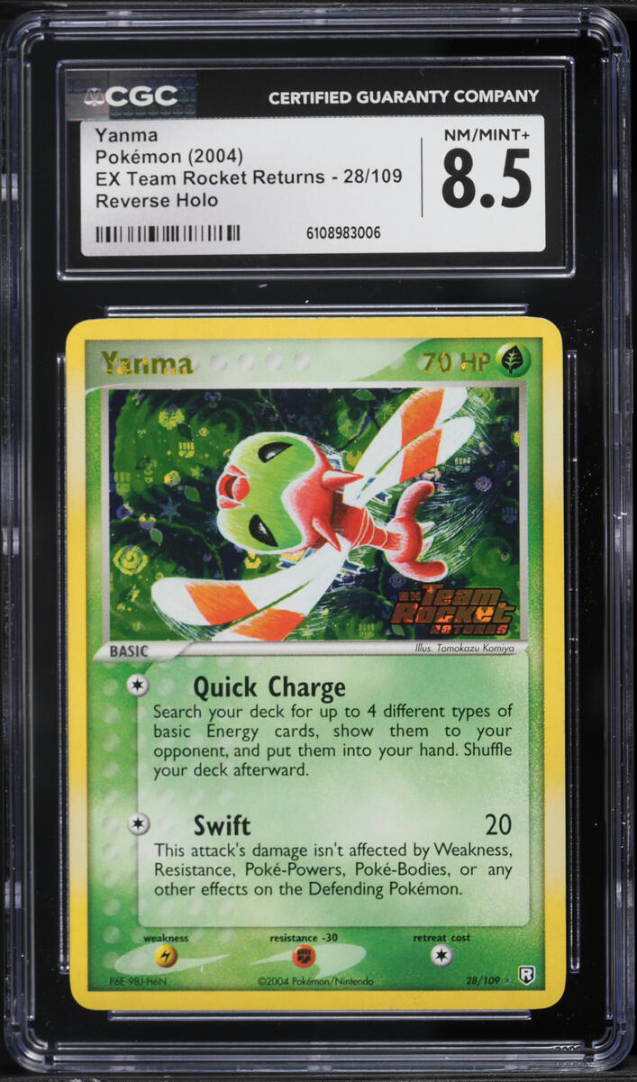 2004 Pokemon EX Team Rocket Returns Reverse Holo Yanma #28 CGC 8.5 NM-MT+