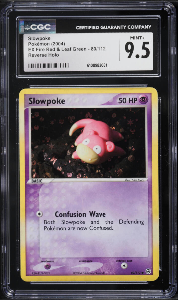 2004 Pokemon EX Fire Red & Leaf Green Reverse Holo Slowpoke #80 CGC 9.5 MINT+