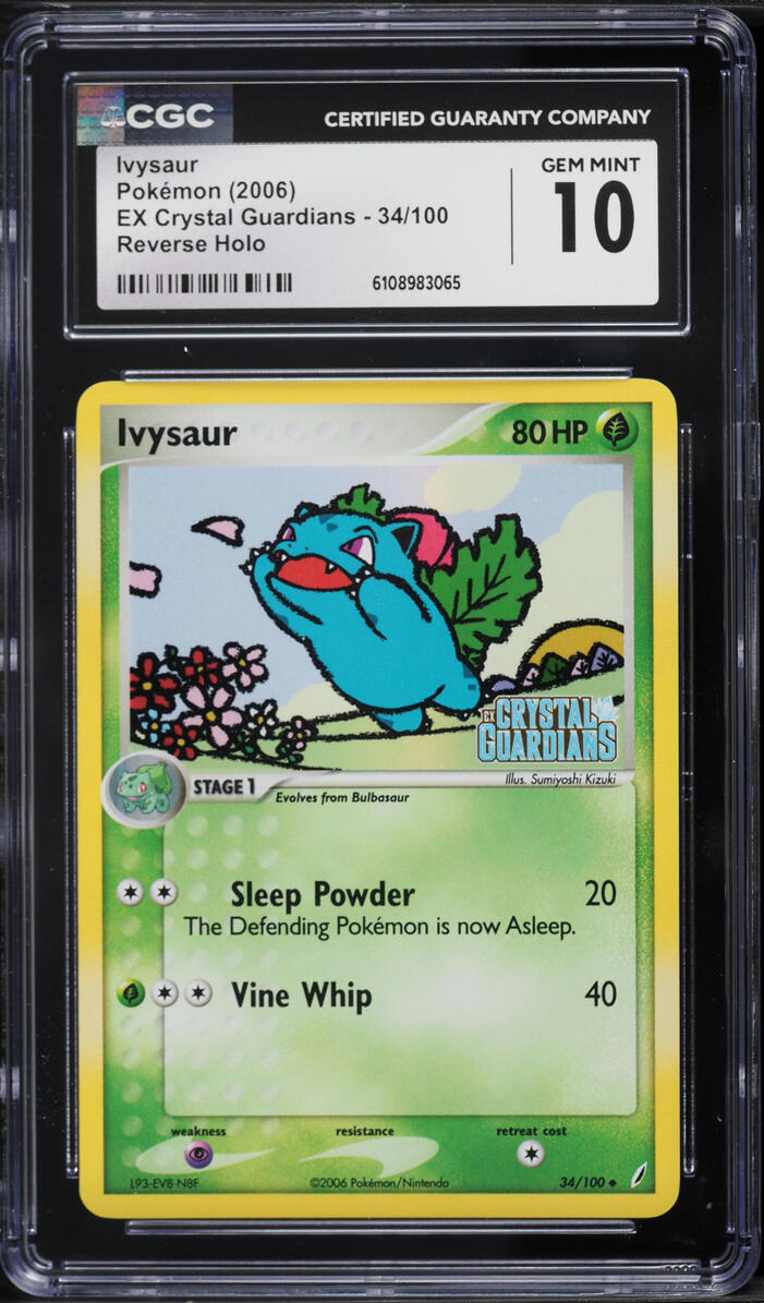 2006 Pokemon EX Crystal Guardians Reverse Holo Ivysaur #34 CGC 10 GEM MINT