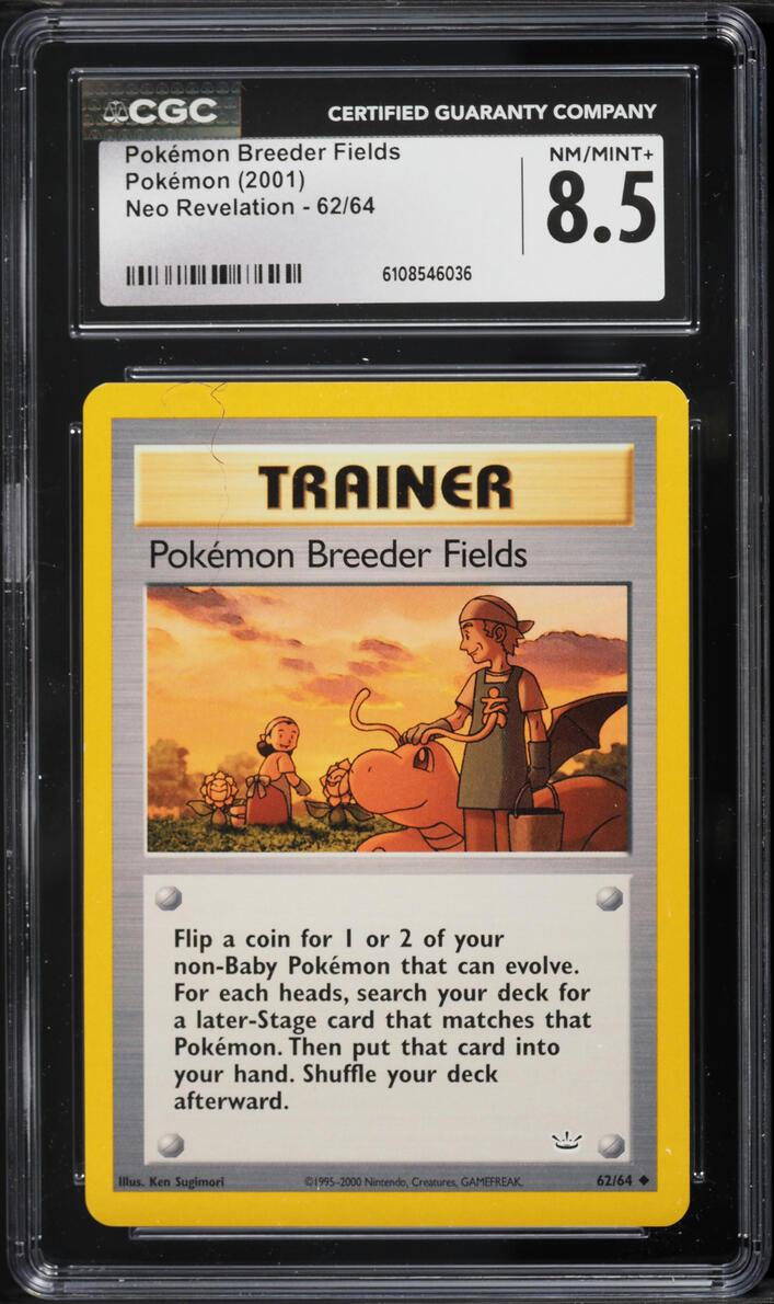 2001 Pokemon Neo Revelation Pokemon Breeder Fields #62 CGC 8.5 NM-MT+