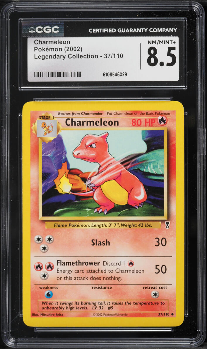 2002 Pokemon Legendary Collection Charmeleon #37 CGC 8.5 NM-MT+