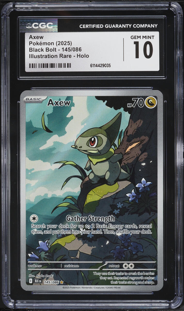 2025 Pokemon Scarlet & Violet Black Bolt IR Axew #145 CGC 10 GEM MINT