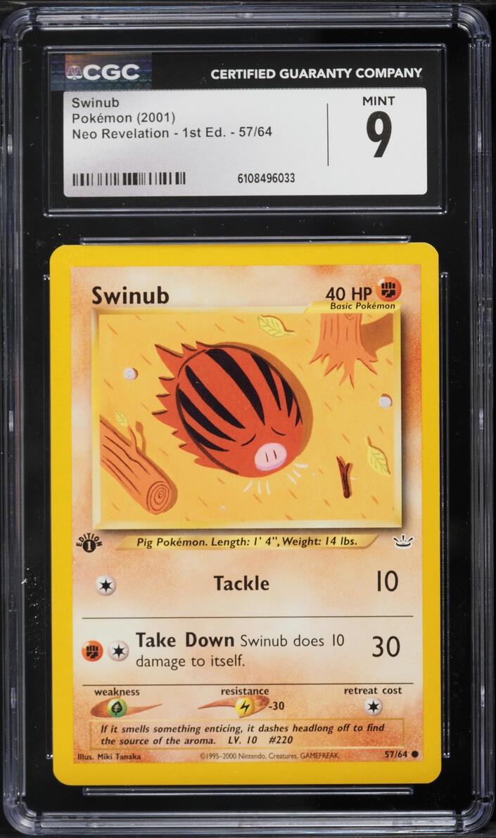 2001 Pokemon Neo Revelation 1st Edition Swinub #57 CGC 9 MINT