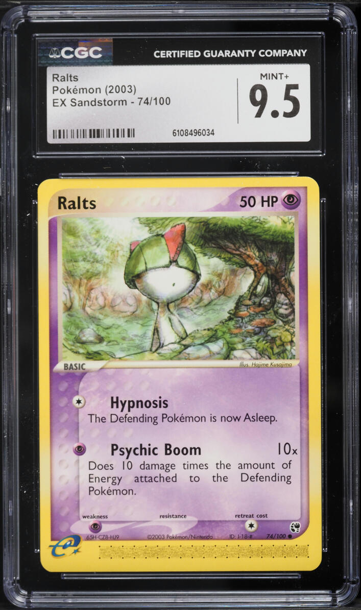 2003 Pokemon EX Sandstorm Ralts #74 CGC 9.5 MINT+