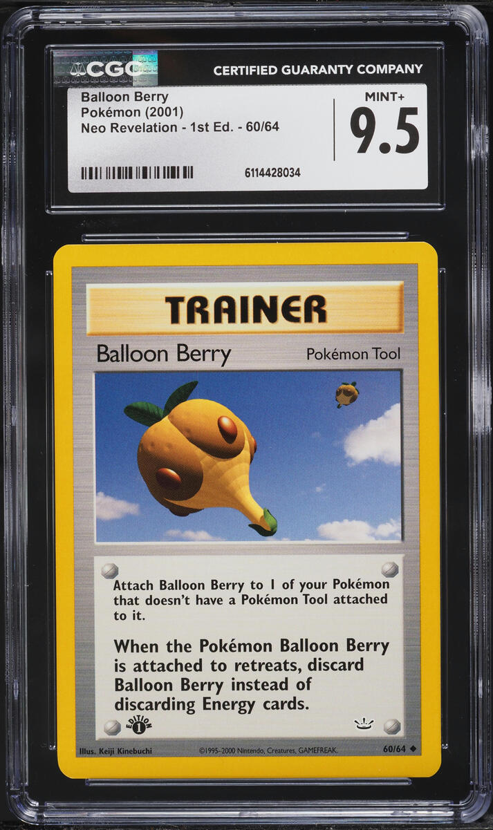 2001 Pokemon Neo Revelation 1st Edition Balloon Berry #60 CGC 9.5 MINT+