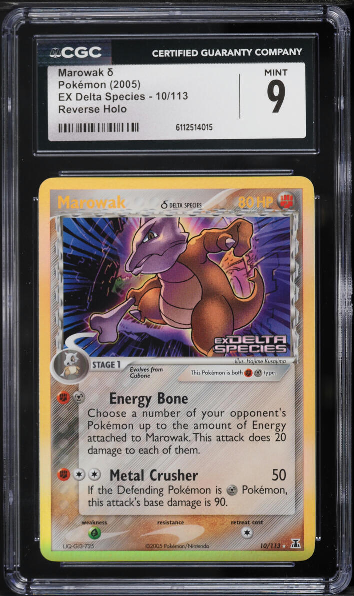 2005 Pokemon EX Delta Species Reverse Holo Marowak #10 CGC 9 MINT