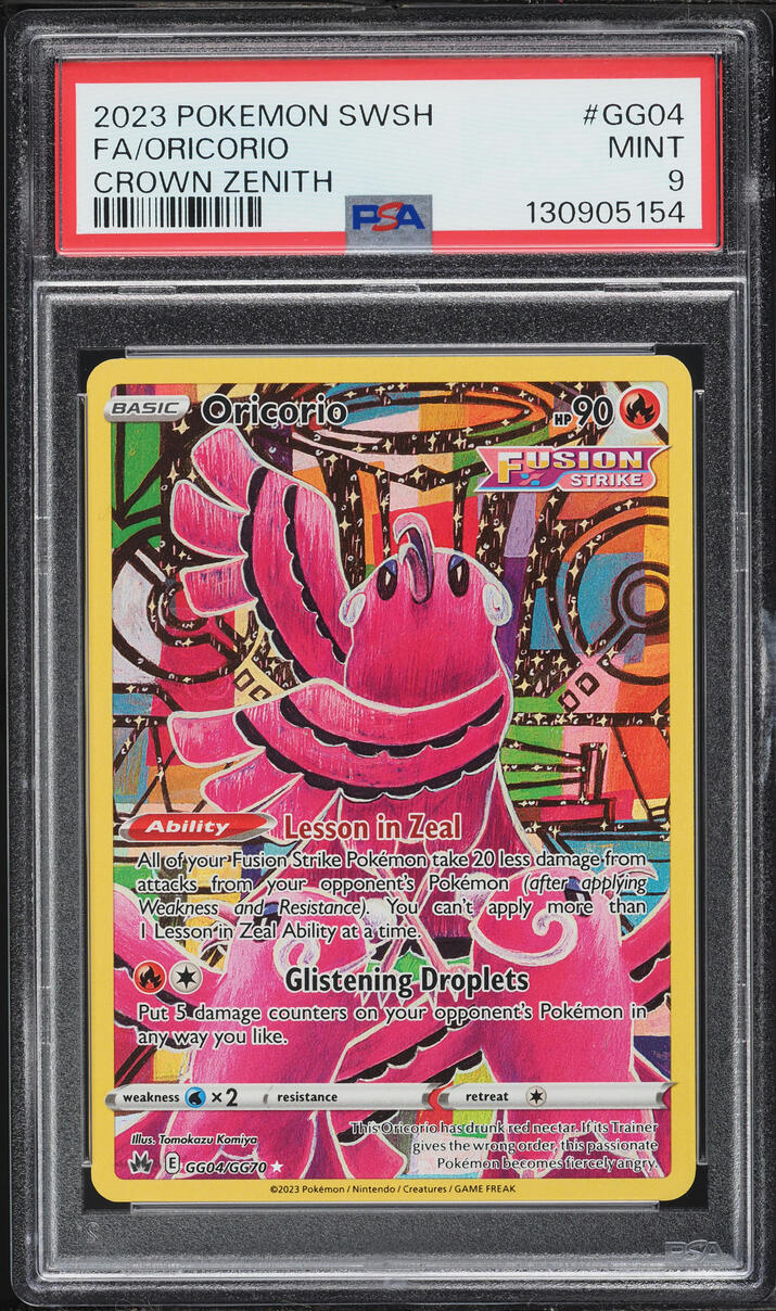 2023 Pokemon Sword & Shield Crown Zenith Alt Art Oricorio #GG04 PSA 9 MINT