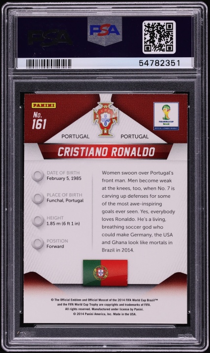 2014 Panini Prizm World Cup Cristiano Ronaldo #161 PSA 10 GEM MINT