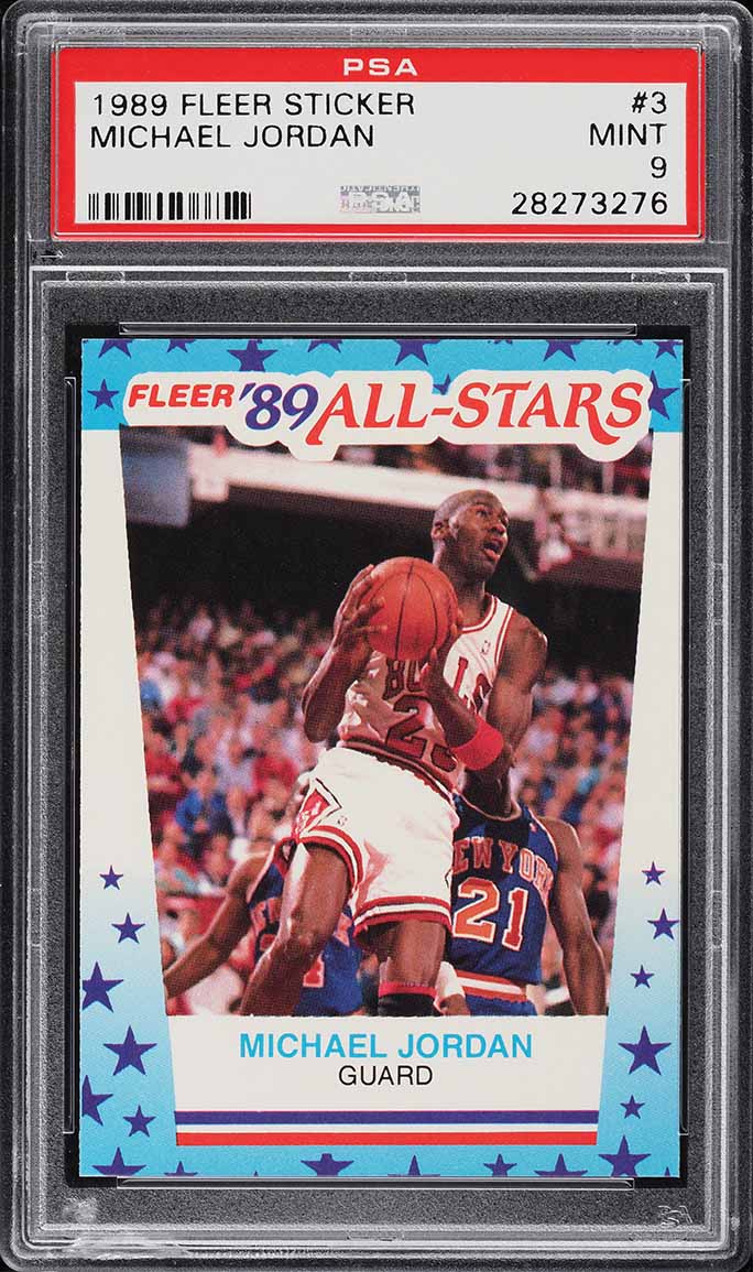 1989 Fleer Sticker Michael Jordan #3 PSA 9 MINT - Photo 1