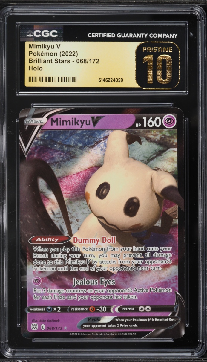 2022 Pokemon Sword & Shield Brilliant Stars Mimikyu V #68 CGC 10 PRISTINE