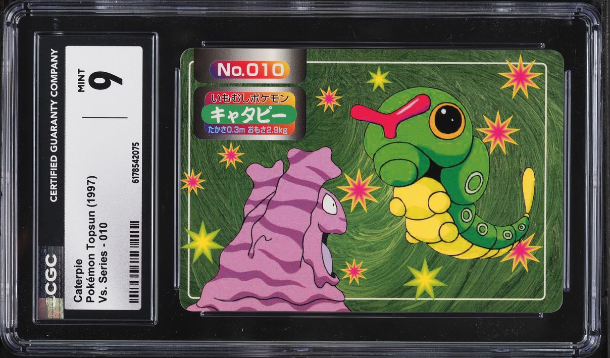 1997 Pokemon Japanese Topsun Vs Series Caterpie #010 CGC 9 Mint