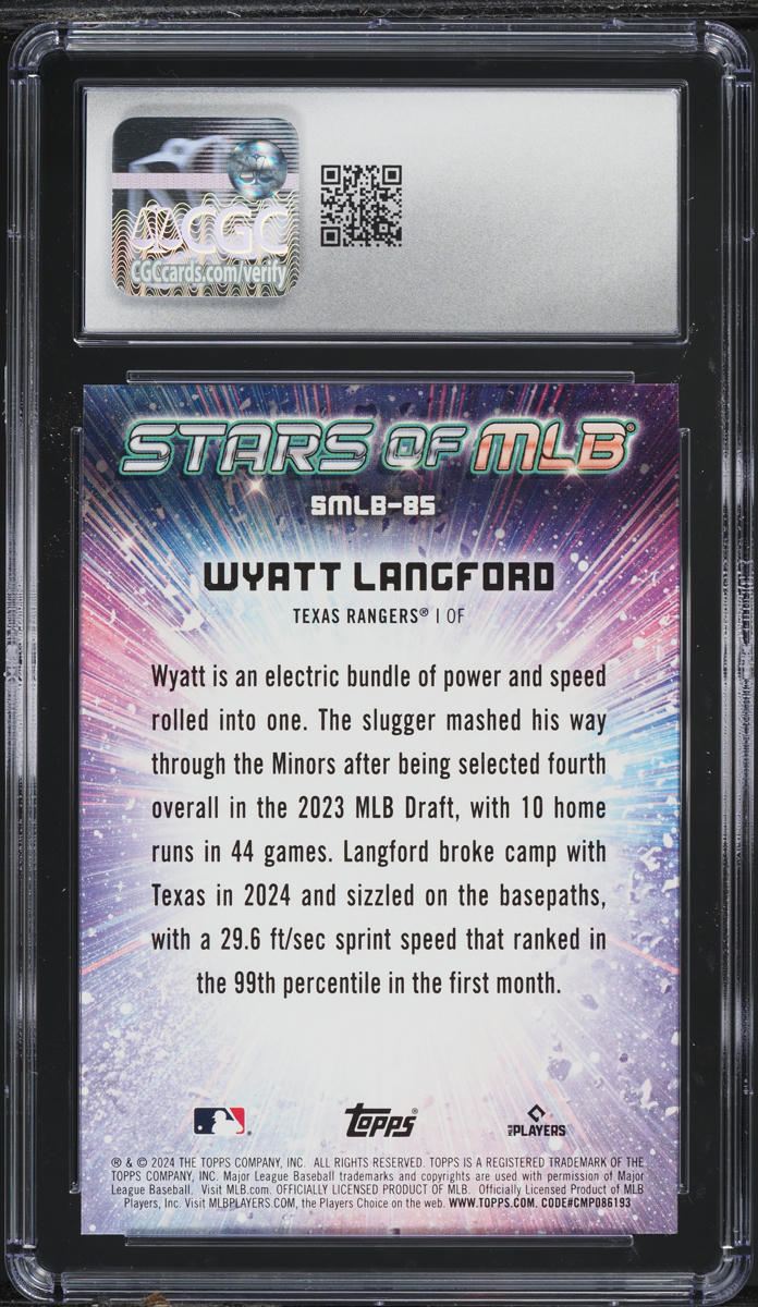 2024 Topps Update Stars Of MLB Wyatt Langford ROOKIE #SMLB-85 CGC 9 MINT