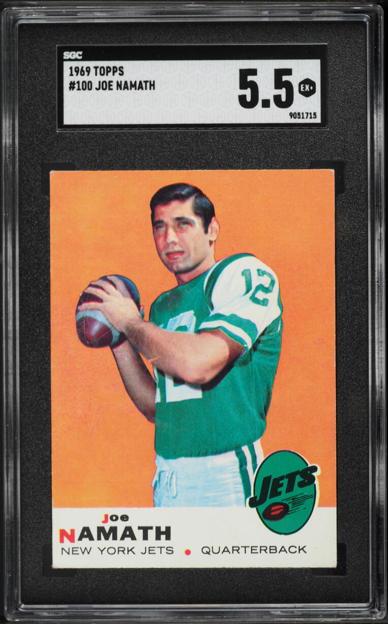 1969 Topps Football Joe Namath #100 SGC 5.5 EX+