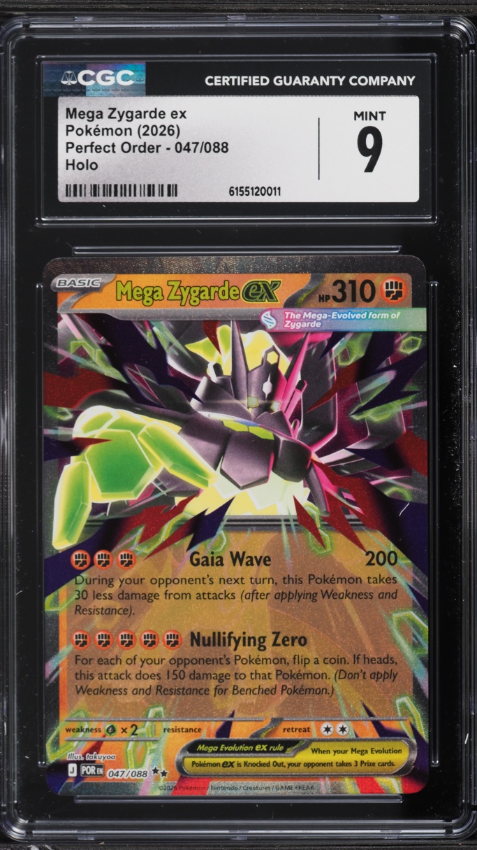 2026 Pokemon Mega Evolution Perfect Order Holo Mega Zygarde Ex #047 CGC 9 MINT