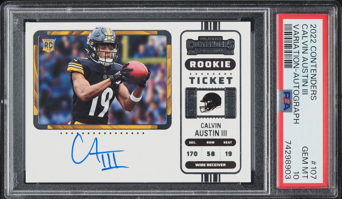 2022 Panini Contenders Variation Calvin Austin III ROOKIE AUTO #107 PSA 10 GEM MINT