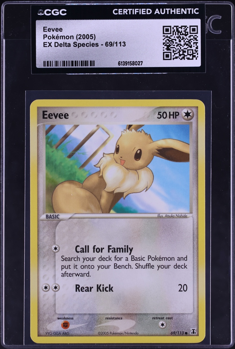 2005 Pokemon EX Delta Species Eevee #69 CGC AUTH