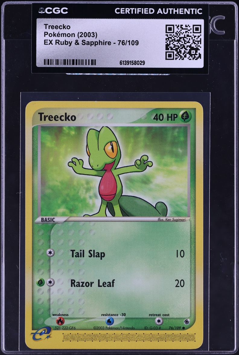 2003 Pokemon EX Ruby & Sapphire Treecko #76 CGC AUTH