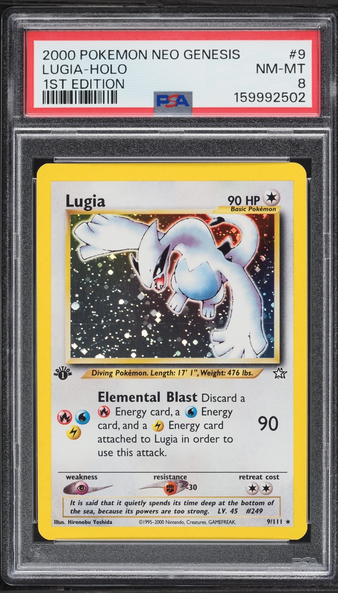 2000 Pokemon Neo Genesis 1st Edition Holo Lugia #9 PSA 8 NM-MT