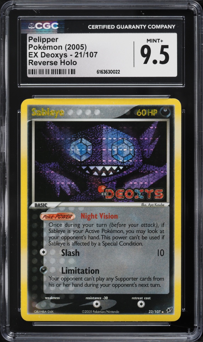 2005 Pokemon EX Deoxys Reverse Holo Pelipper #21 CGC 9.5 MINT+