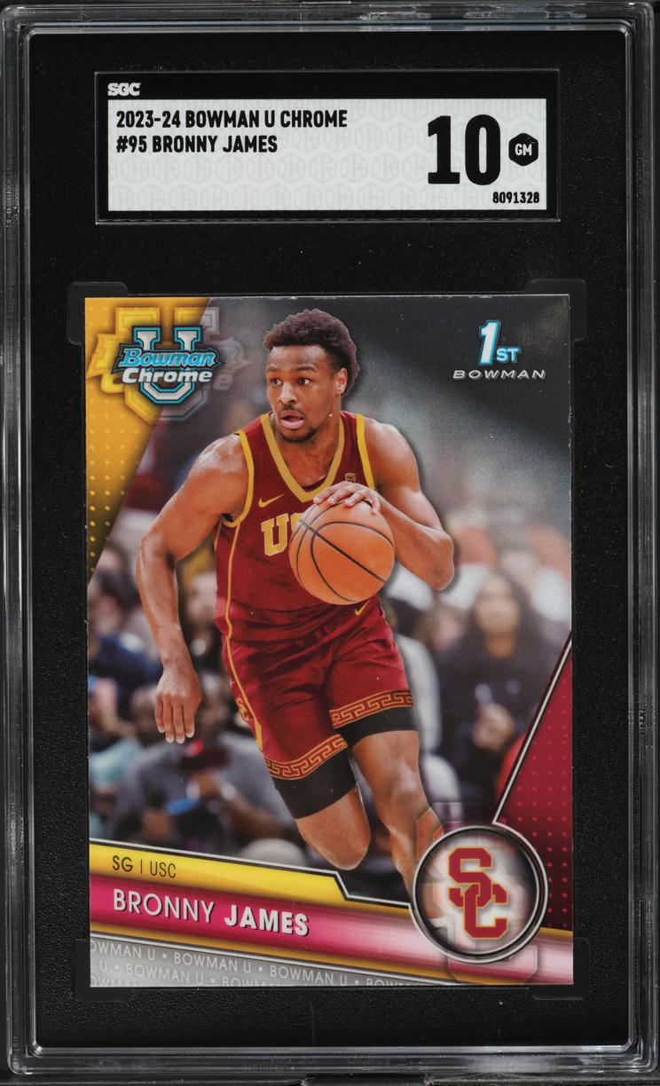 2023 Bowman Chrome University Bronny James ROOKIE #95 SGC 10 GEM MINT