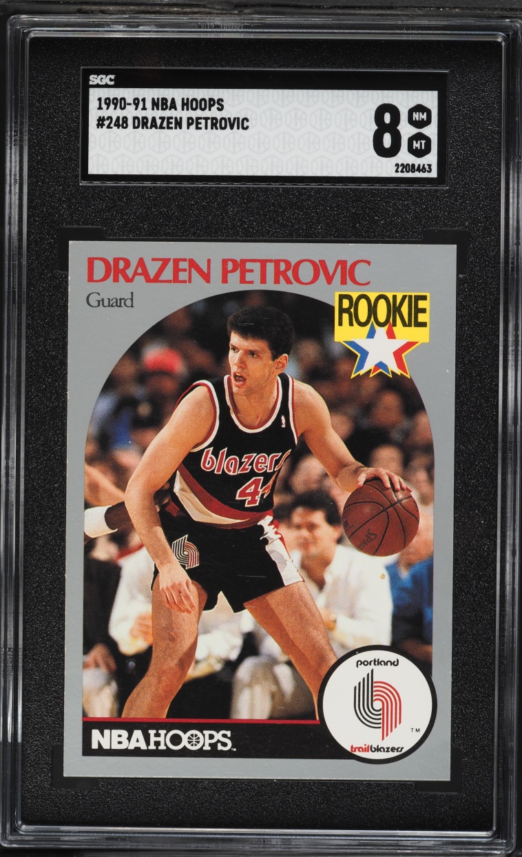 1990 Hoops Drazen Petrovic ROOKIE #248 SGC 8 NM-MT