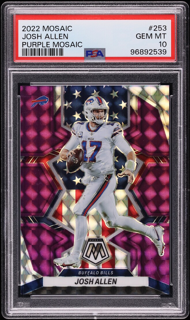 2022 Panini Mosaic Purple Josh Allen /49 #253 PSA 10 GEM MINT