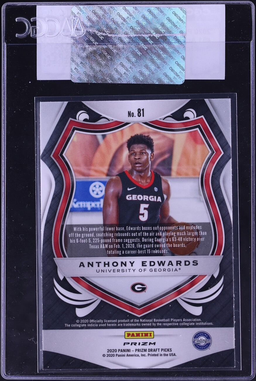2020 Panini Prizm Draft Picks Pink Ice Crusade Anthony Edwards ROOKIE #81 CGC AUTH