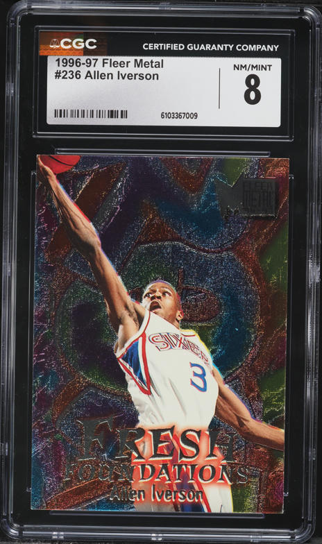 1996 Topps Basketball Allen Iverson ROOKIE #171 PSA 9 MINT on