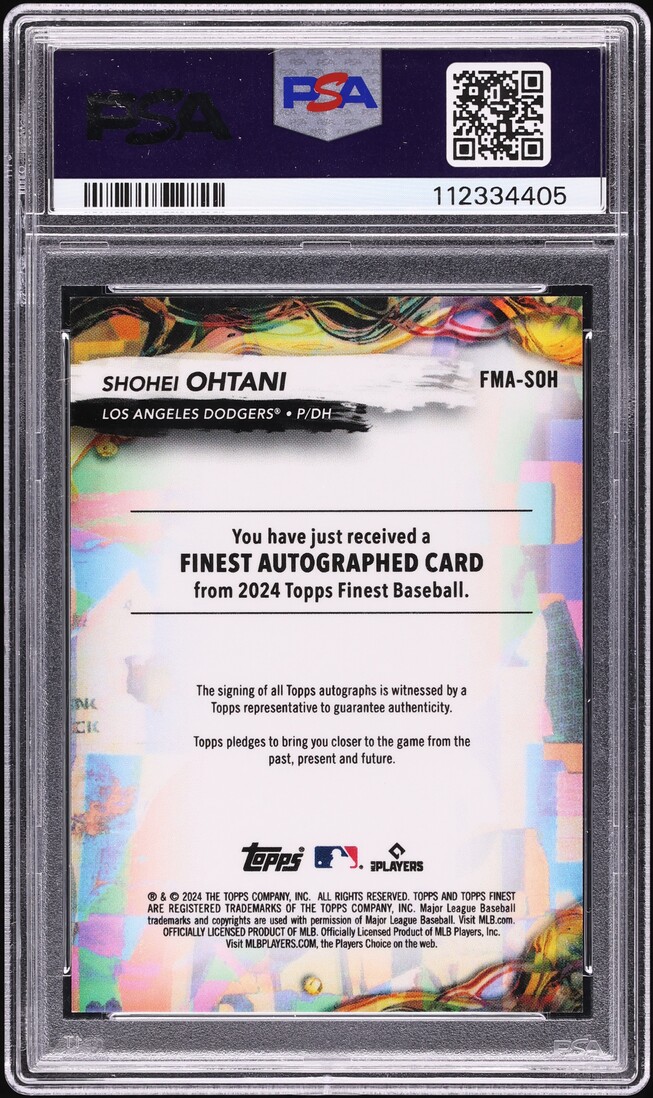 2024 Finest Mystery Red Lava Refractor Shohei Ohtani AUTO DNA 10 /5 PSA 9 MINT