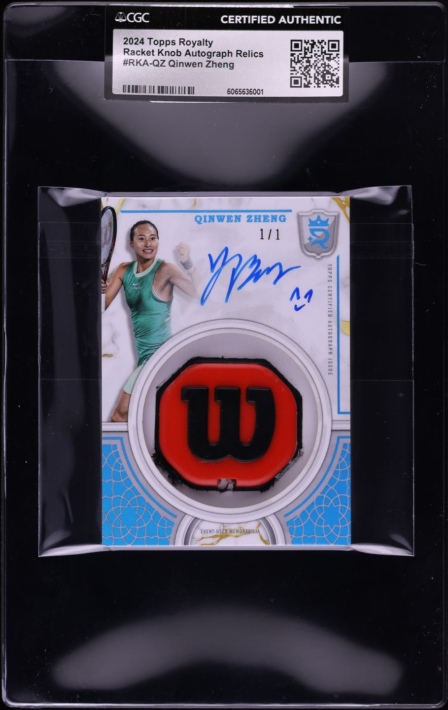 2024 Topps Royalty Qinwen Zheng ROOKIE KNOB PATCH AUTO 1/1 #RKA-QZ CGC AUTH