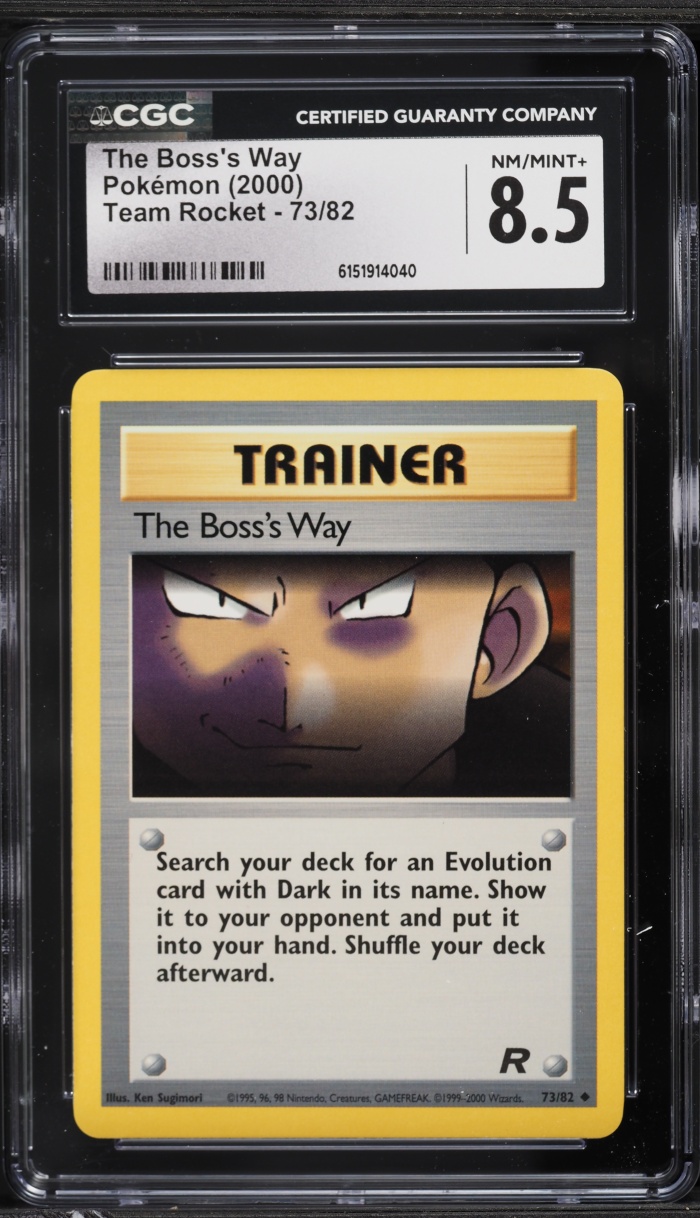 2000 Pokemon Team Rocket The Boss's Way #73 CGC 8.5 NM-MT+