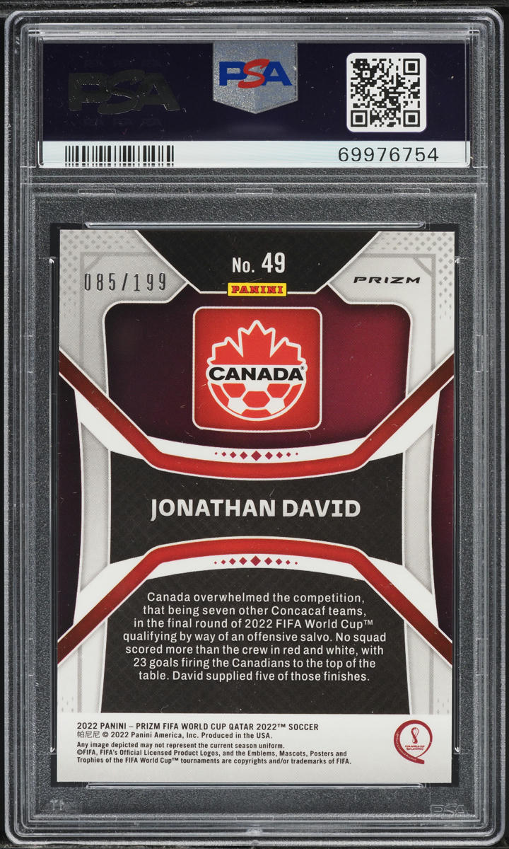 j david panini prizm Qatar RC 199シリ 2022 Panini Prizm Qatar World Cup Jonathon David RC Rookie