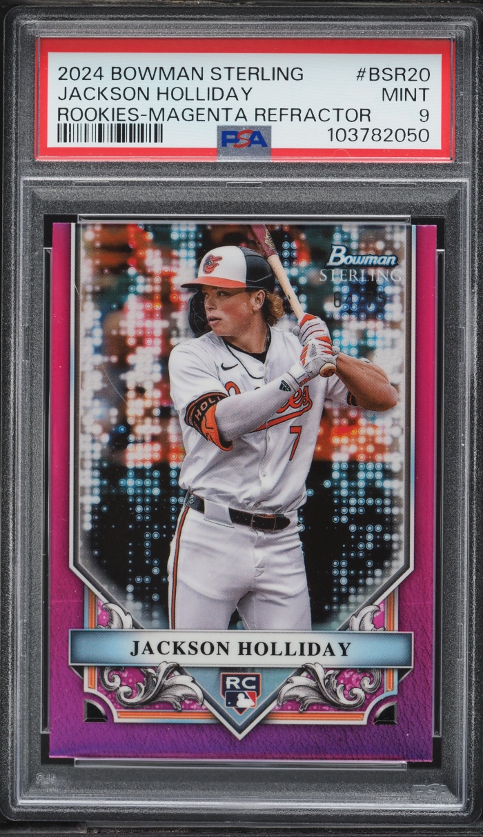 2024 Bowman Sterling Magenta Refractor Jackson Holliday ROOKIE /75 #BSR20 PSA 9 MINT