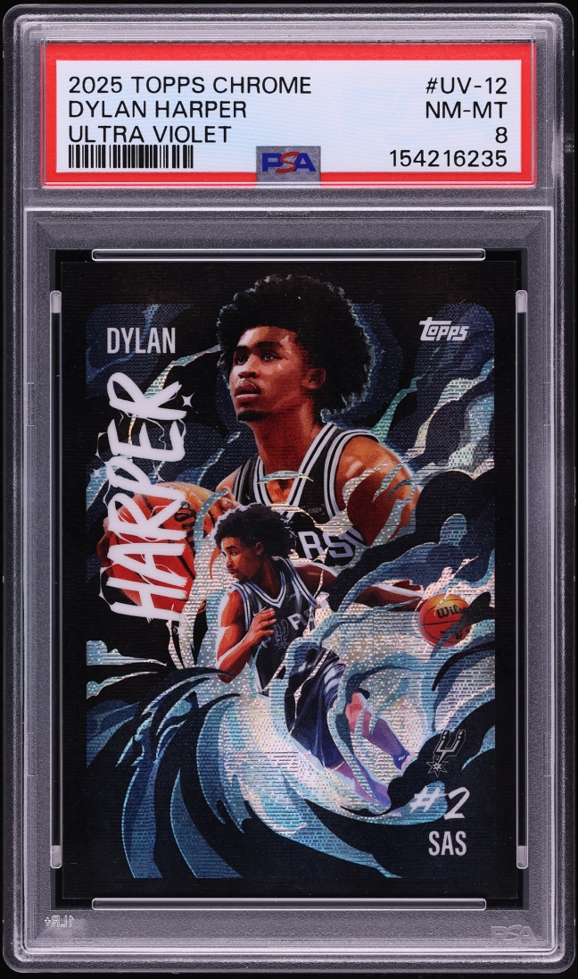 2025 Topps Chrome Ultra Violet Dylan Harper ROOKIE #UV-12 PSA 8 NM-MT