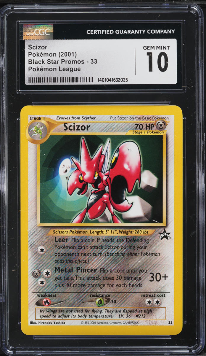 2001 Pokemon League Black Star Promo Scizor #33 CGC 10 GEM MINT
