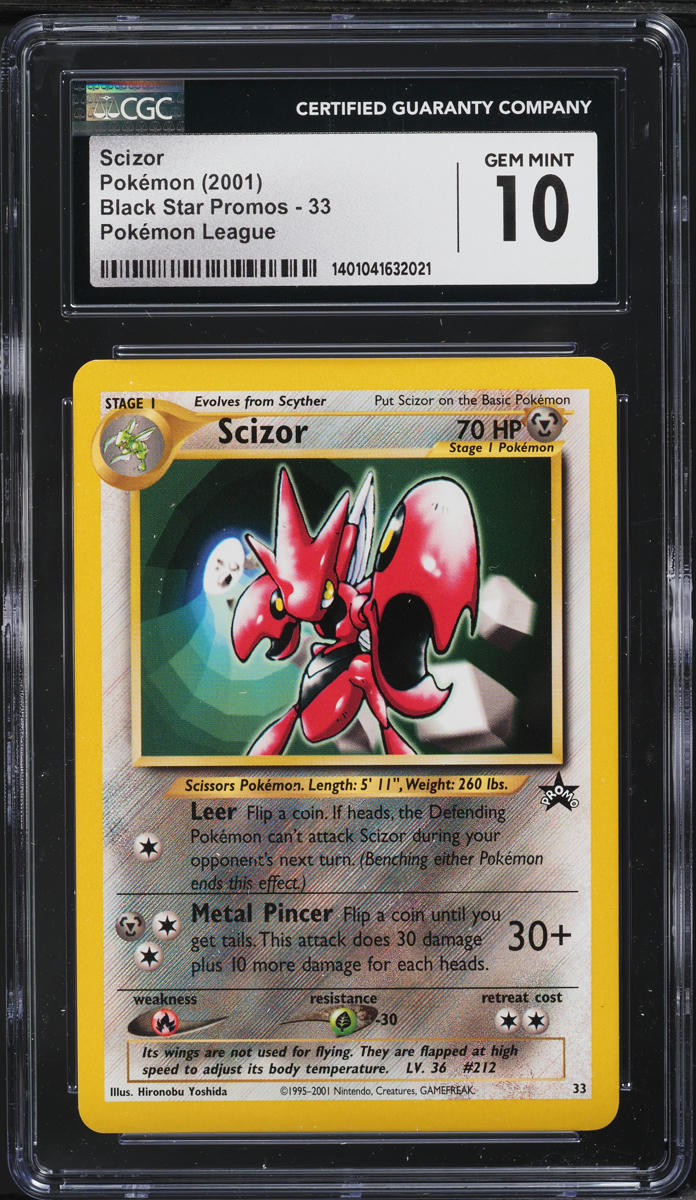 2001 Pokemon League Black Star Promo Scizor #33 CGC 10 GEM MINT
