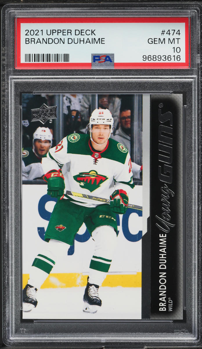 2021 Upper Deck Young Guns Brandon Duhaime ROOKIE #474 PSA 10 GEM MINT