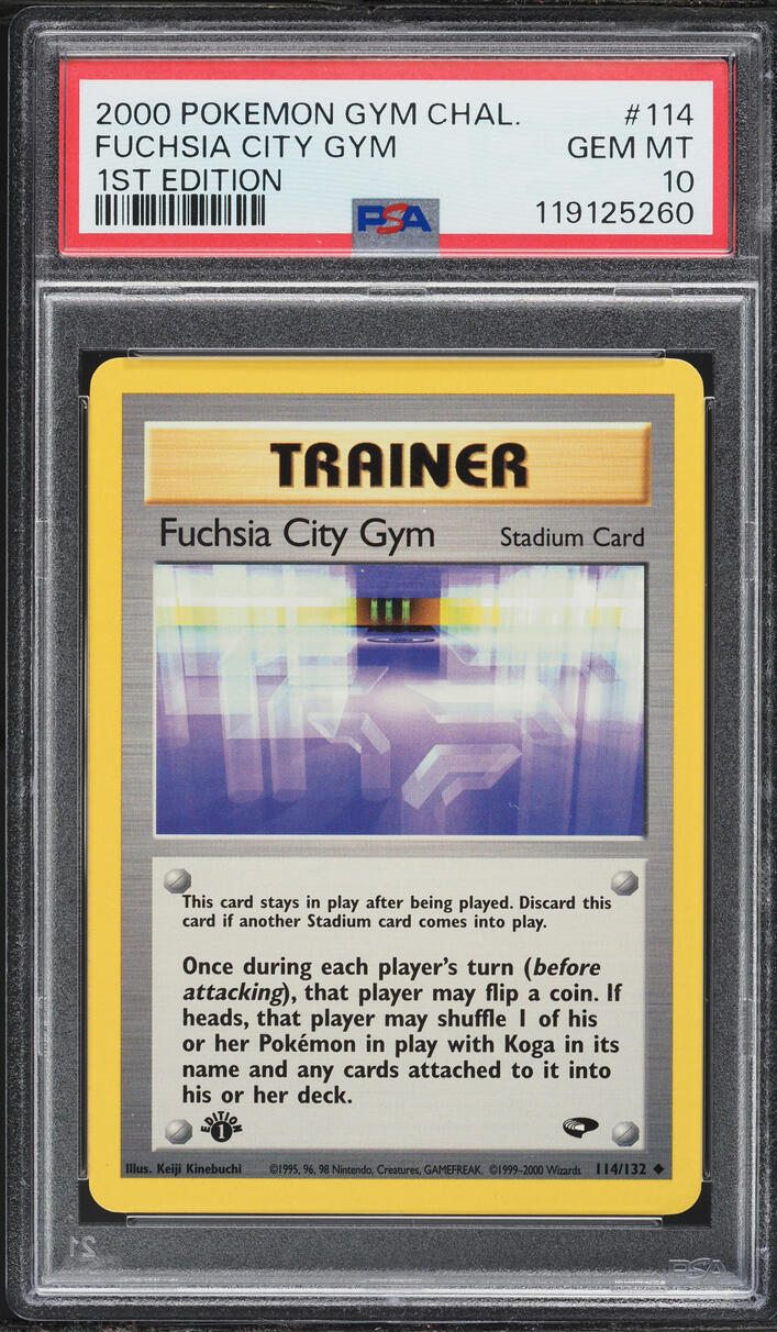 2000 Pokemon Gym Challenge 1st Edition Fuchsia City Gym #114 PSA 10 GEM MINT