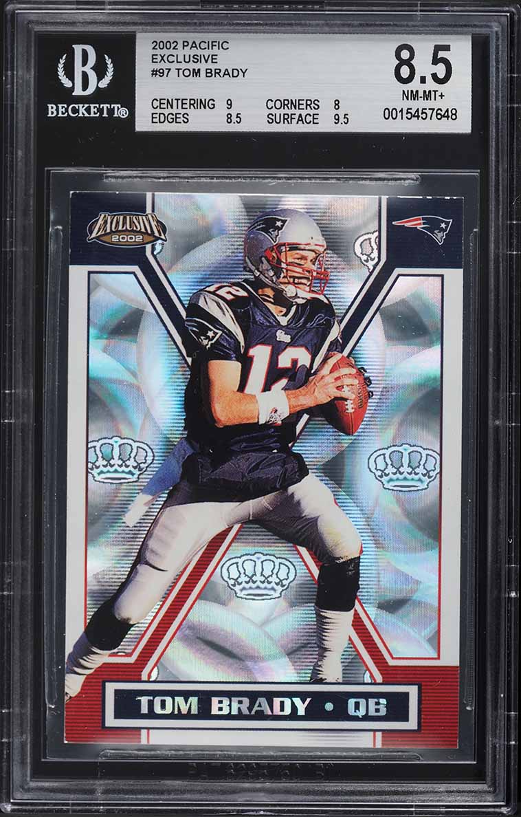2002 Pacific Exclusive Tom Brady #97 BGS 8.5 NM-MT+