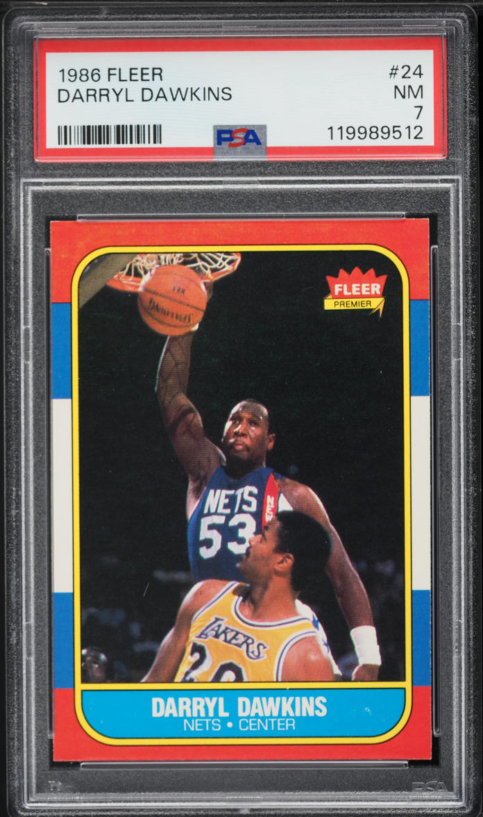 1986 Fleer Basketball Darryl Dawkins #24 PSA 7 NRMT