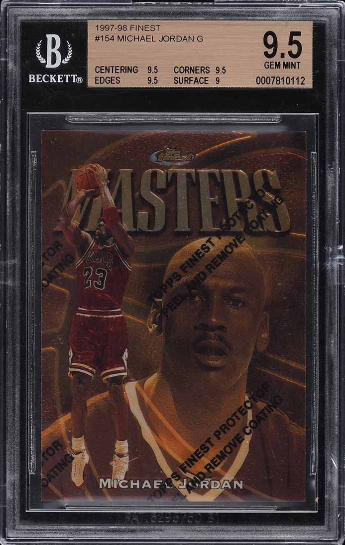 1997 Finest Basketball w/ Coating Michael Jordan #154 BGS 9.5 GEM MINT