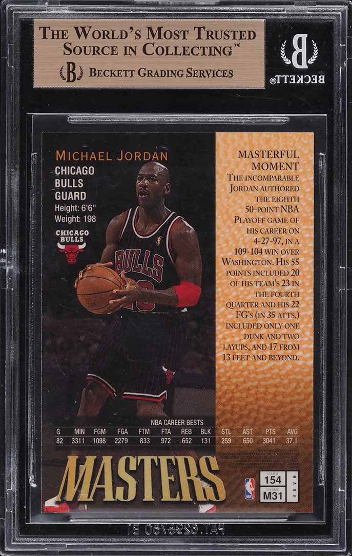 1997 Finest Basketball w/ Coating Michael Jordan #154 BGS 9.5 GEM MINT