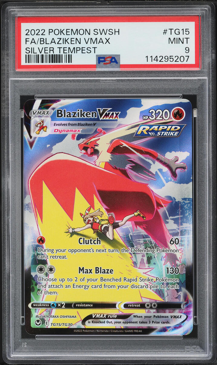 2022 Pokemon Sword & Shield Silver Tempest CHR Blaziken VMAX #TG15 PSA 9 MINT