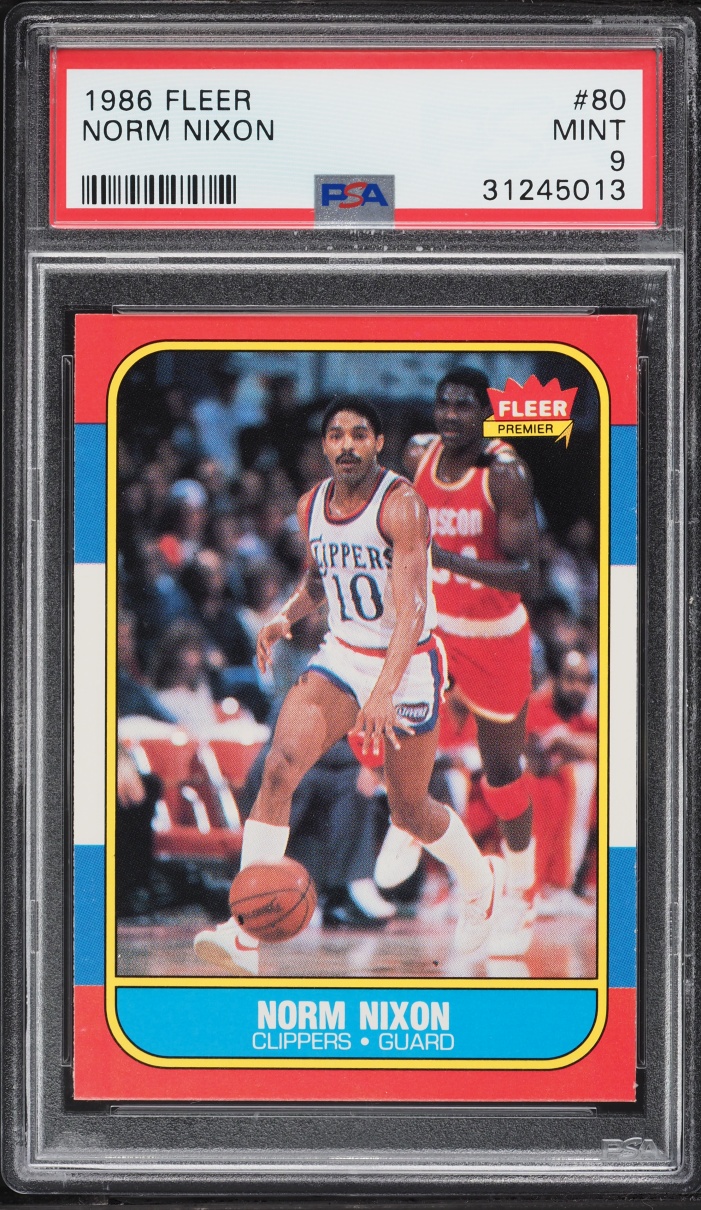 1986 Fleer Basketball Norm Nixon #80 PSA 9 MINT