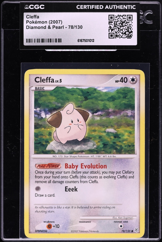 2007 Pokemon Diamond & Pearl Cleffa #78 CGC AUTH