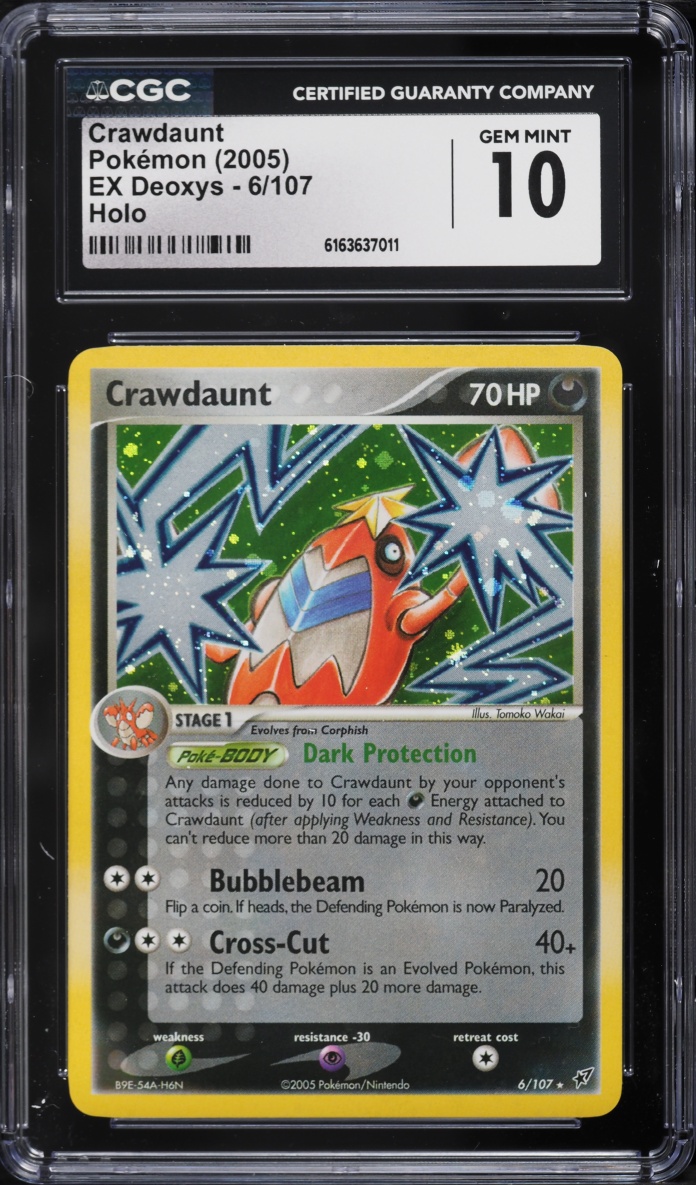 2005 Pokemon EX Deoxys Holo Crawdaunt #6 CGC 10 GEM MINT