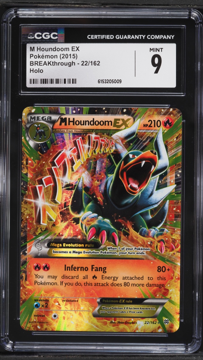 2015 Pokemon XY BREAKthrough Holo M Houndoom EX #22 CGC 9 MINT