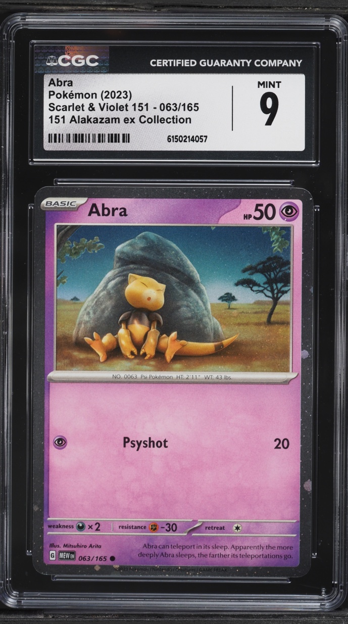 2023 Pokemon Scarlet & Violet 151 Alakazam ex Collection Abra #63 CGC 9 MINT