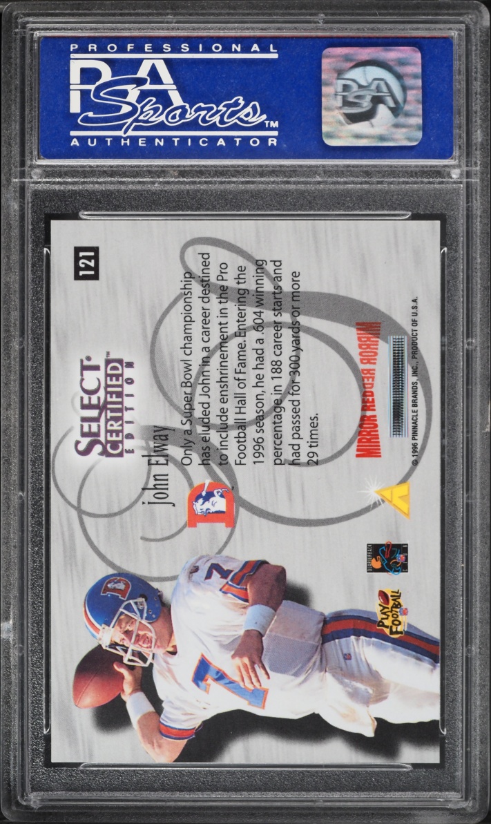 1996 Select Certified Premium Stock Mirror Red John Elway #121 PSA 9 MINT