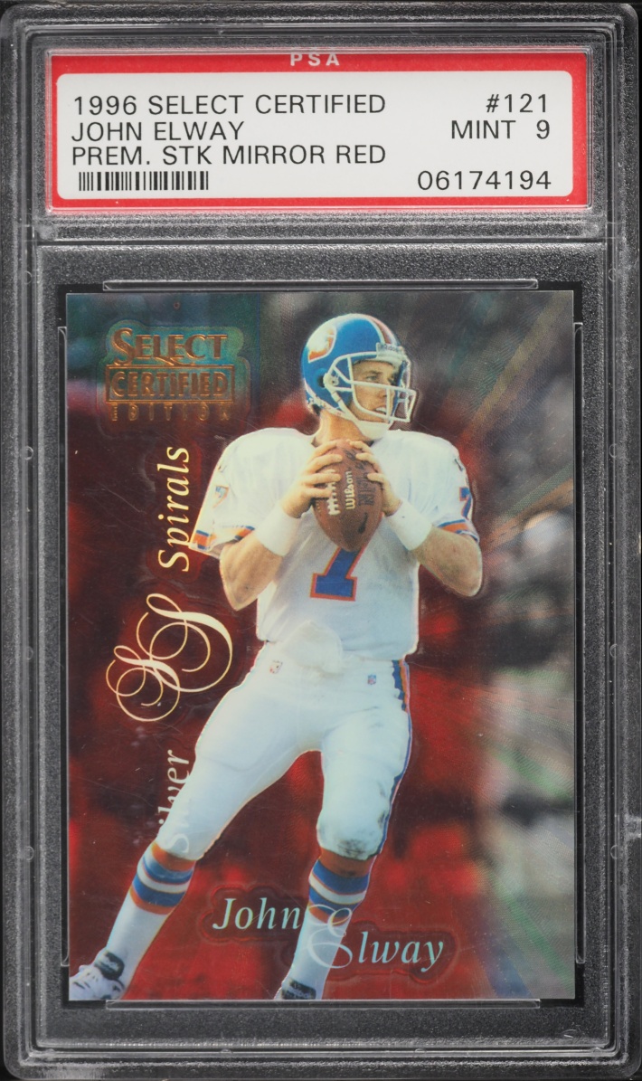 1996 Select Certified Premium Stock Mirror Red John Elway #121 PSA 9 MINT